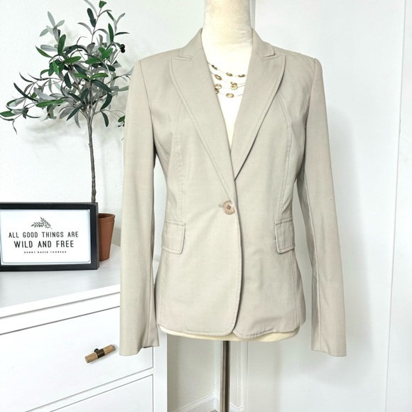 Rafaella Beige Cream Blazer Size 4 - Picture 1 of 14
